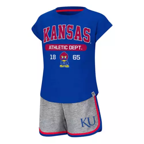 Colosseum Toddler Girl's Kansas Jayhawks Charge It Short Set 3 Colosseum Toddler Girl's Kansas Jayhawks Charge It Short Set