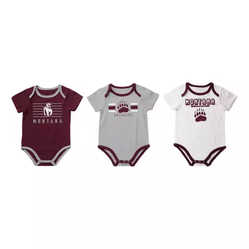 Colosseum Infant Boy's Montana Grizzlies Sandcastles Onesie 3-Pack 3 Colosseum Infant Boy's Montana Grizzlies Sandcastles Onesie 3-Pack