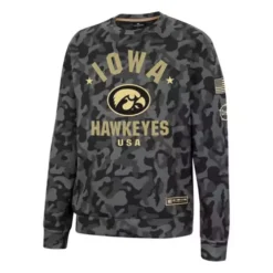 Colosseum Iowa Hawkeyes Operation Hat Trick GI Joe Crew Neck Sweatshirt