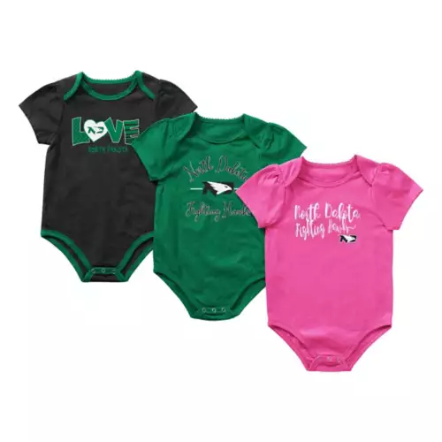 Colosseum North Dakota Fighting Hawks 3pk. Formula Onsie Set 3 Colosseum North Dakota Fighting Hawks 3pk. Formula Onsie Set